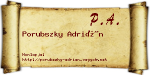 Porubszky Adrián névjegykártya
