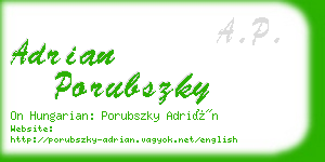 adrian porubszky business card